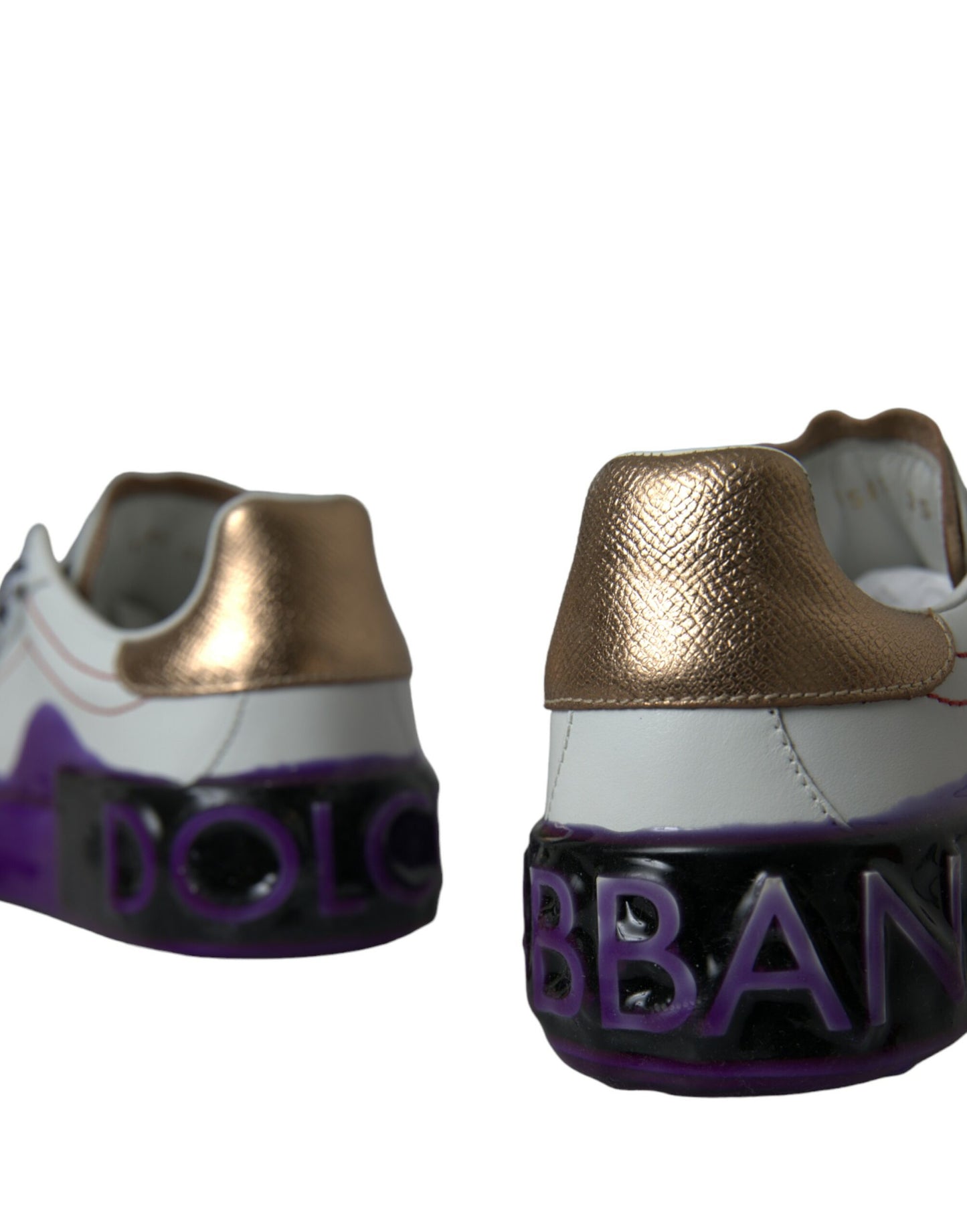 Dolce & Gabbana White Leather Portofino Low Top Sneakers Shoes by Dolce & Gabbana