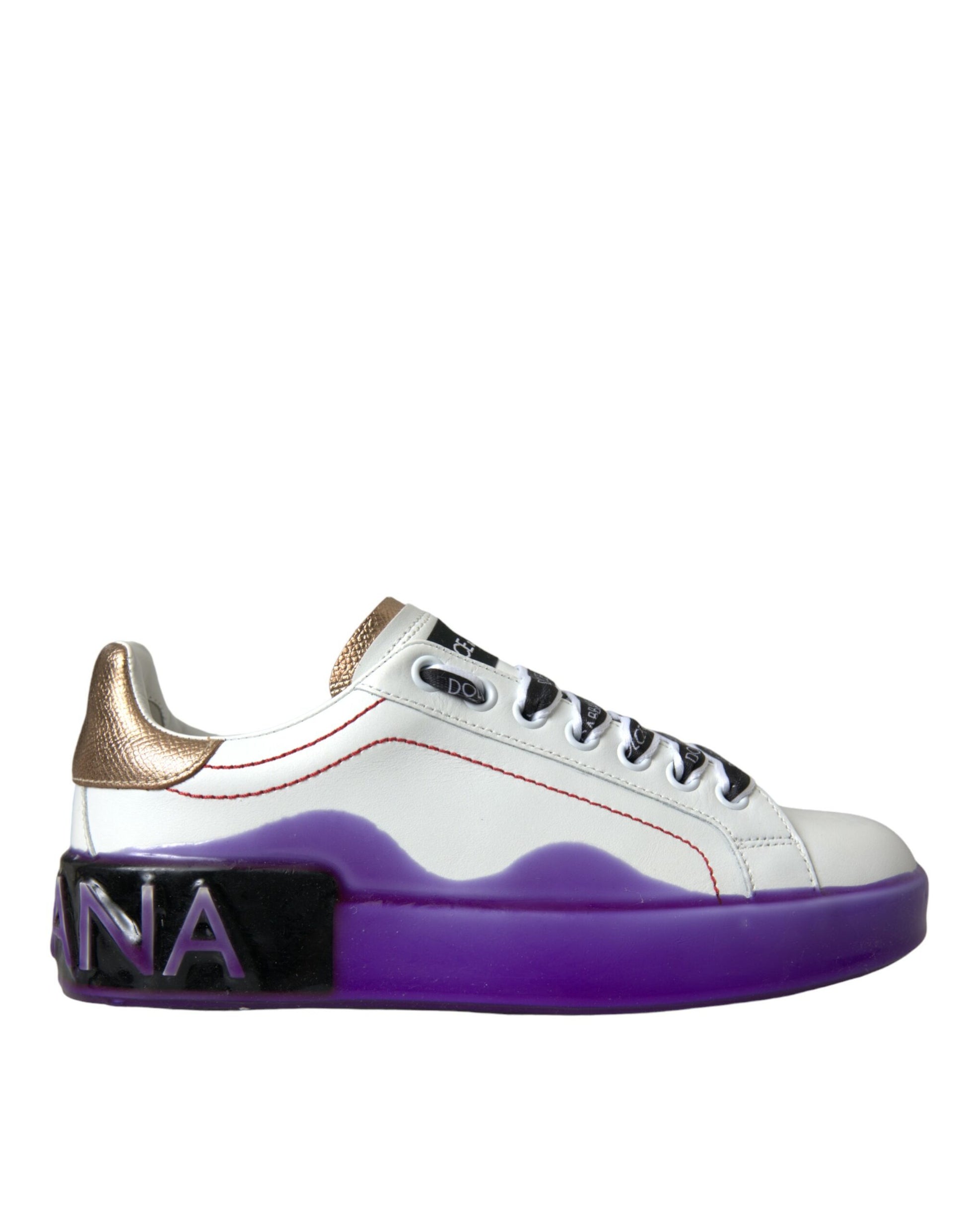 Dolce & Gabbana White Leather Portofino Low Top Sneakers Shoes by Dolce & Gabbana