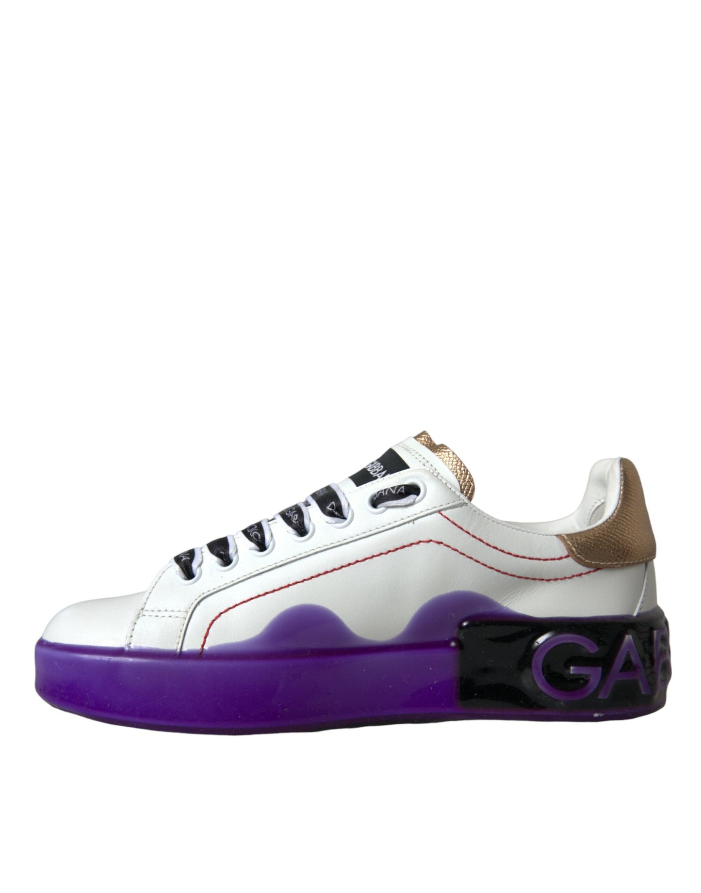 Dolce & Gabbana White Leather Portofino Low Top Sneakers Shoes by Dolce & Gabbana