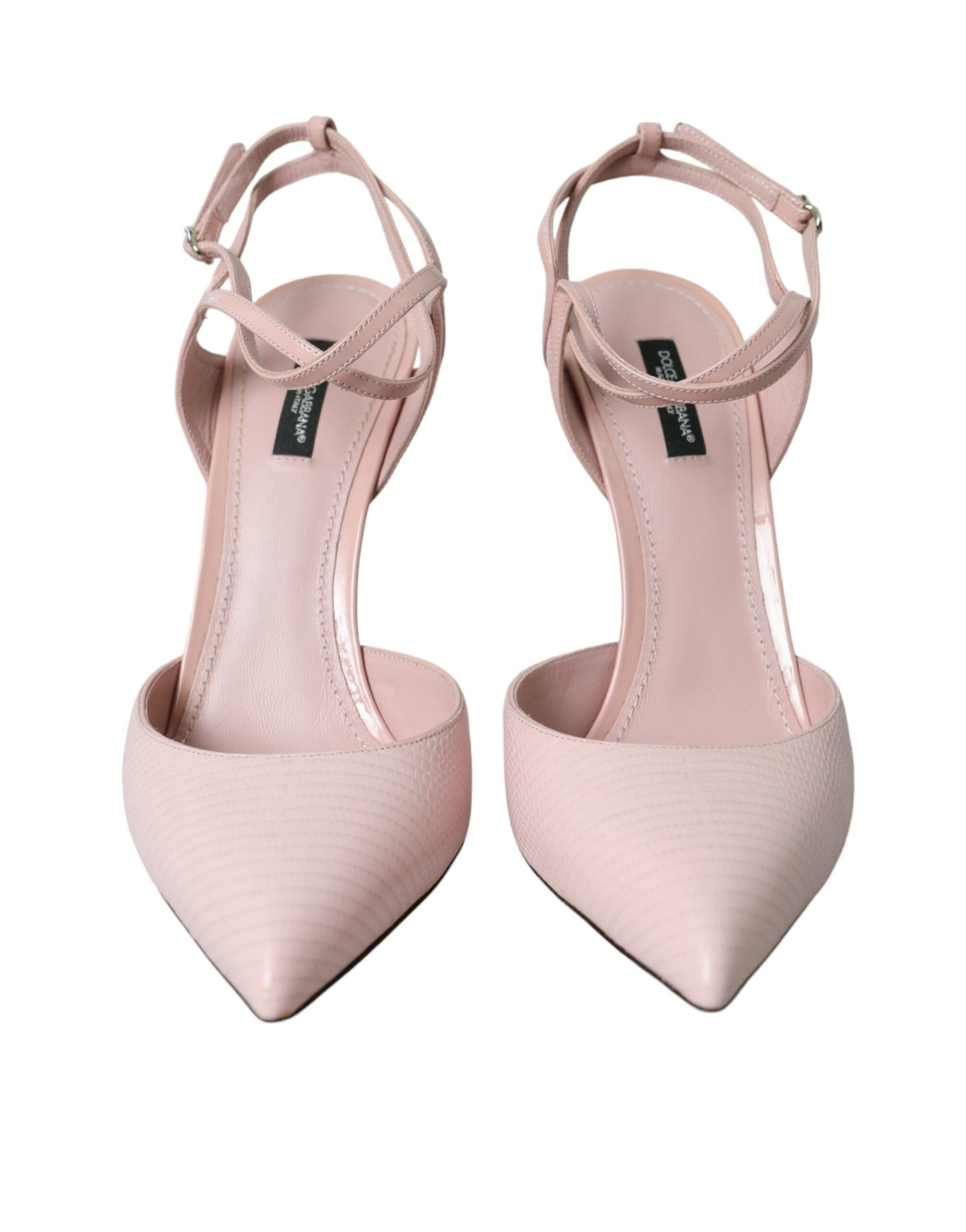 Escarpins à talons et bride cheville en cuir rose Dolce &amp; Gabbana