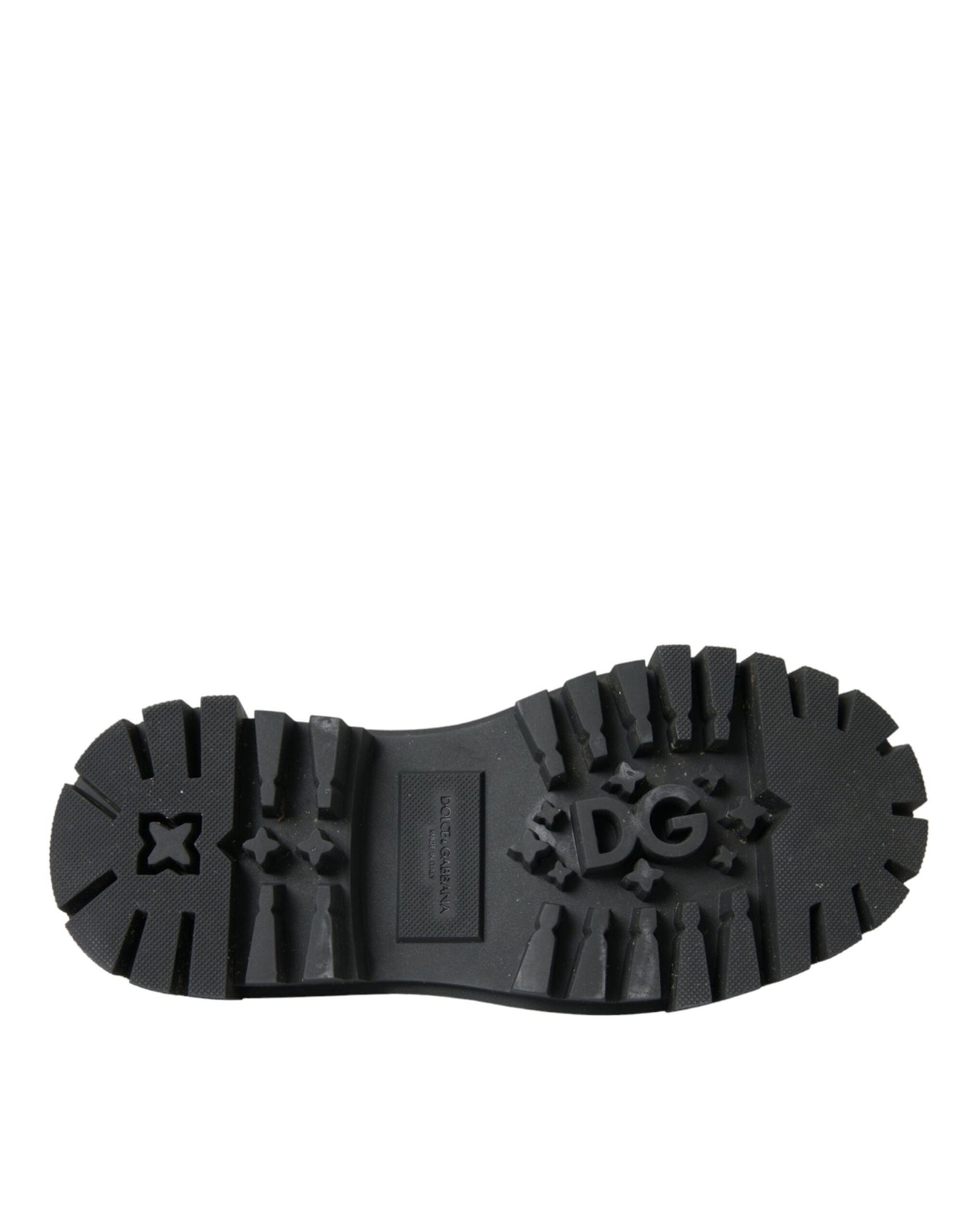 Chaussures de randonnée en cuir noir Dolce &amp; Gabbana à ornements