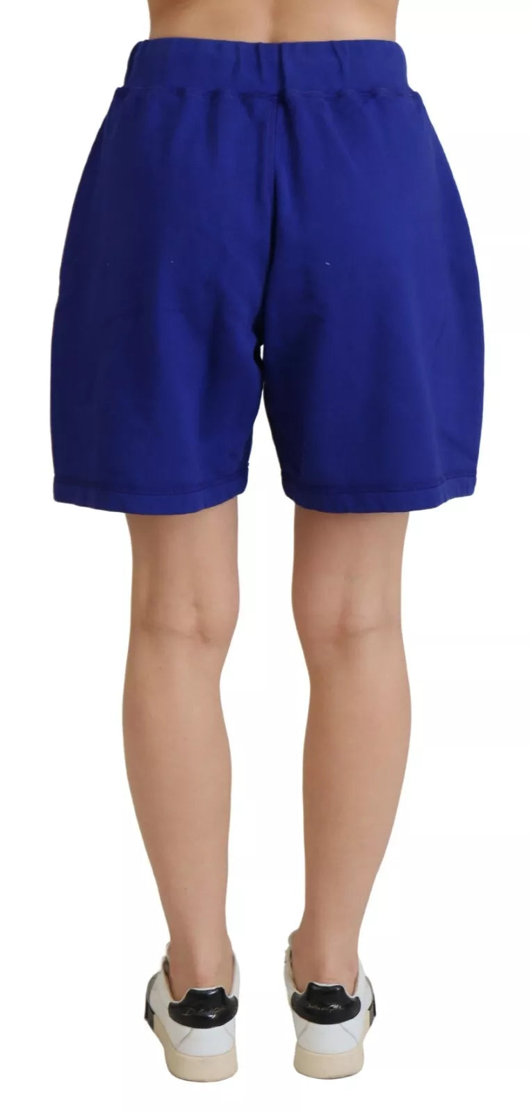 Short de survêtement taille haute en coton bleu avec logo Dsquared²