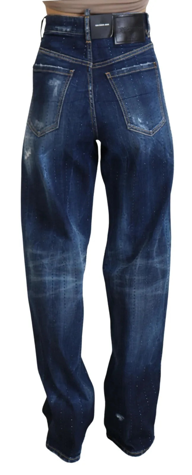Dsquared² Blue High Waist Straight Denim Jeans San Diego by Dsquared²