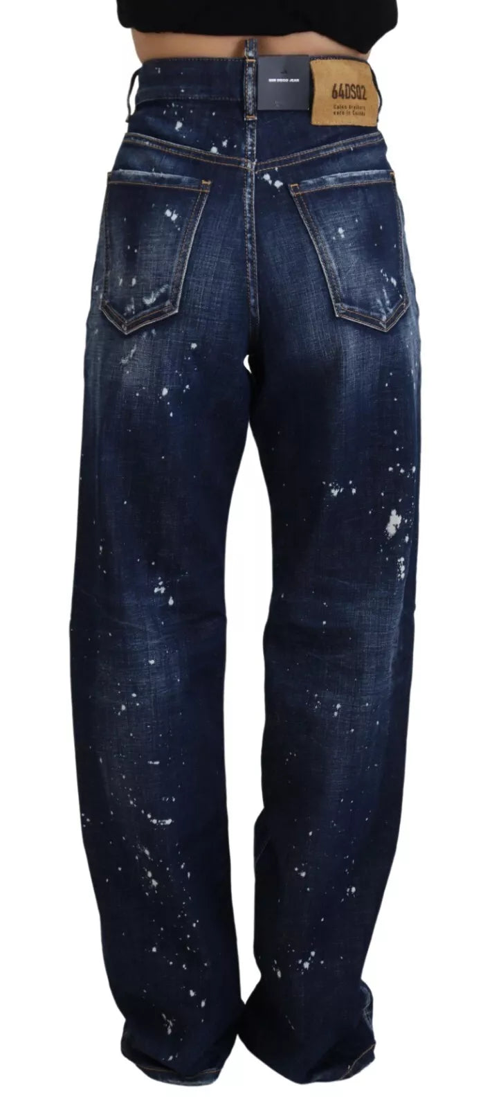Dsquared² Blue High Waist Tattered Denim Jeans San Diego by Dsquared²