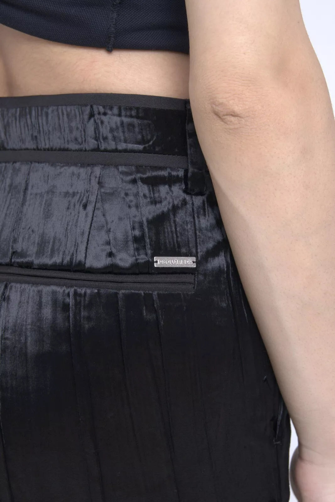 Dsquared² Black Viscose Super Flare High Waist Pants by Dsquared²