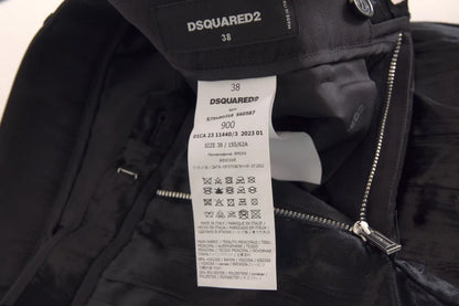 Dsquared² Black Viscose Super Flare High Waist Pants by Dsquared²