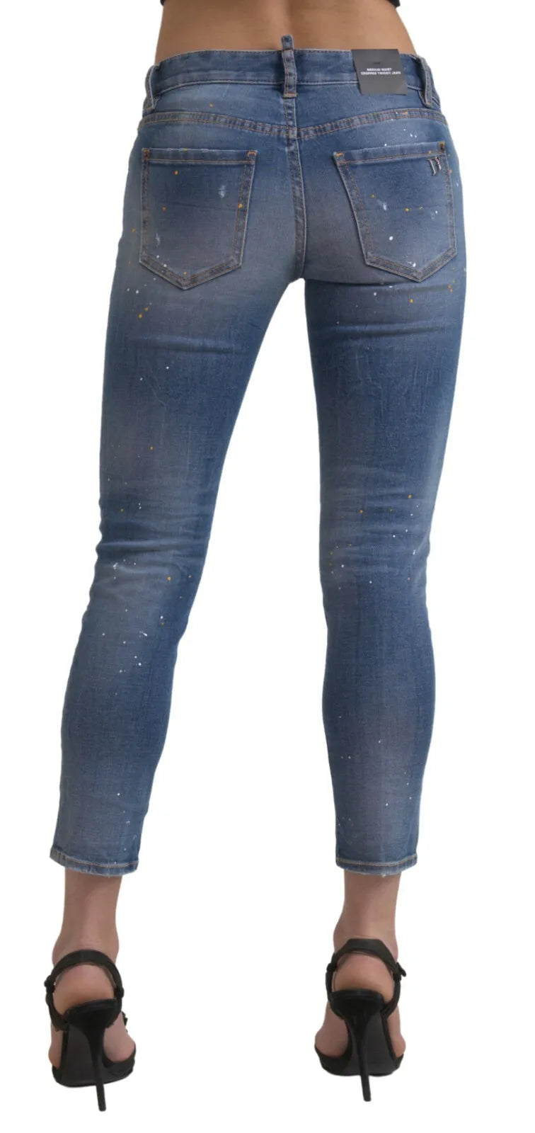 Dsquared² Blue Mid Waist Cropped Twiggy Denim Jeans by Dsquared²