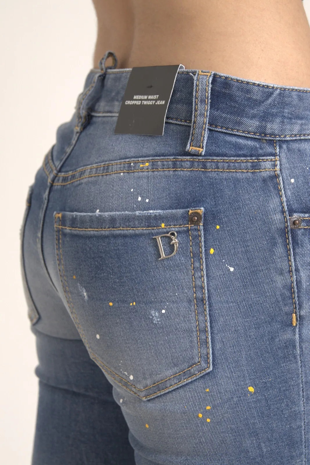 Dsquared² Blue Mid Waist Cropped Twiggy Denim Jeans by Dsquared²