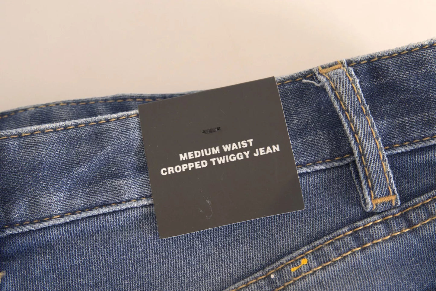 Dsquared² Blue Mid Waist Cropped Twiggy Denim Jeans by Dsquared²