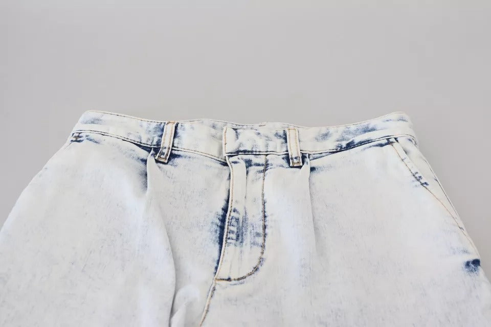 Dsquared² Light Blue Cotton High Waist Straight Denim Jeans by Dsquared²