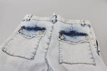 Dsquared² Light Blue Cotton High Waist Straight Denim Jeans by Dsquared²