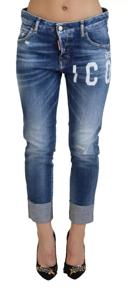 Dsquared² Blue Icon Low Waist Cropped Cool Girl Denim Jeans by Dsquared²