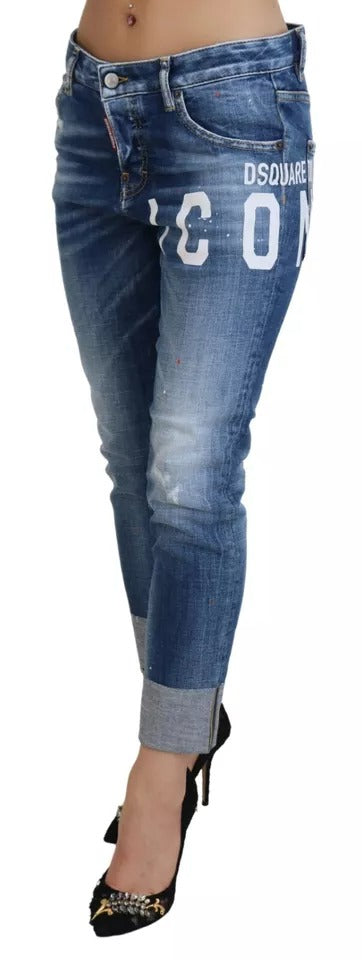 Dsquared² Blue Icon Low Waist Cropped Cool Girl Denim Jeans by Dsquared²