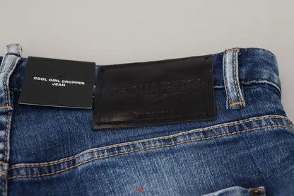 Dsquared² Blue Icon Low Waist Cropped Cool Girl Denim Jeans by Dsquared²