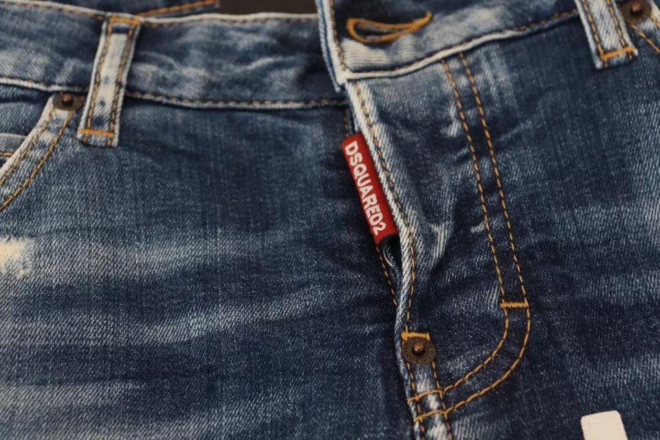 Dsquared² Blue Icon Low Waist Cropped Cool Girl Denim Jeans by Dsquared²