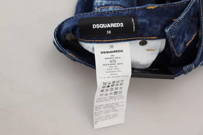 Jupe mini Boston en jean taille haute Dsquared² Blue Icon