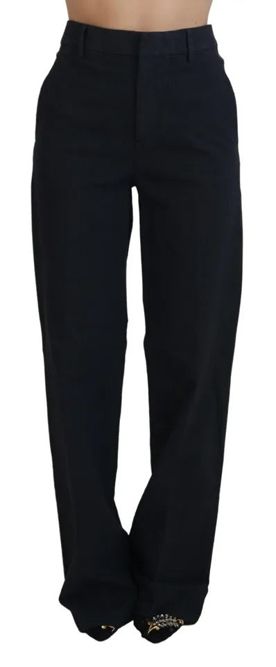 Dsquared² Black Checkered High Waist Straight Pants by Dsquared²