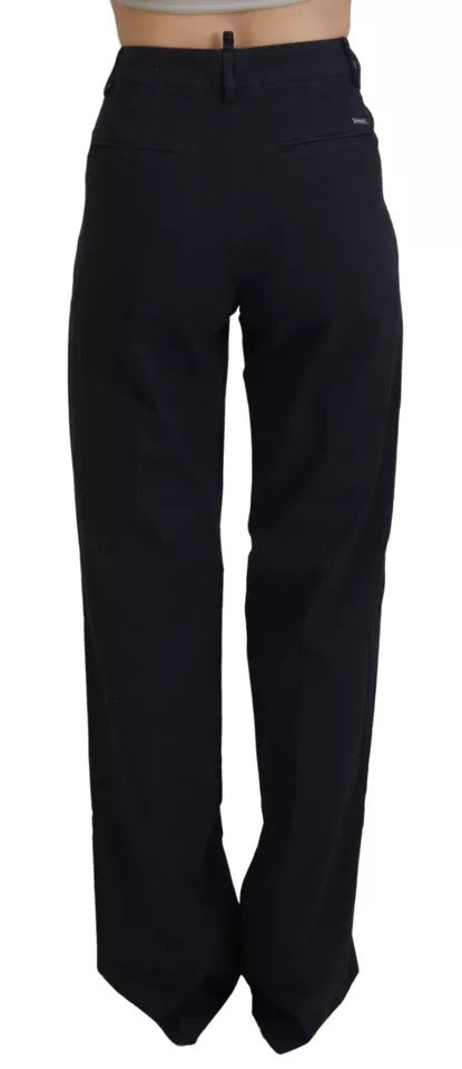 Dsquared² Black Checkered High Waist Straight Pants by Dsquared²