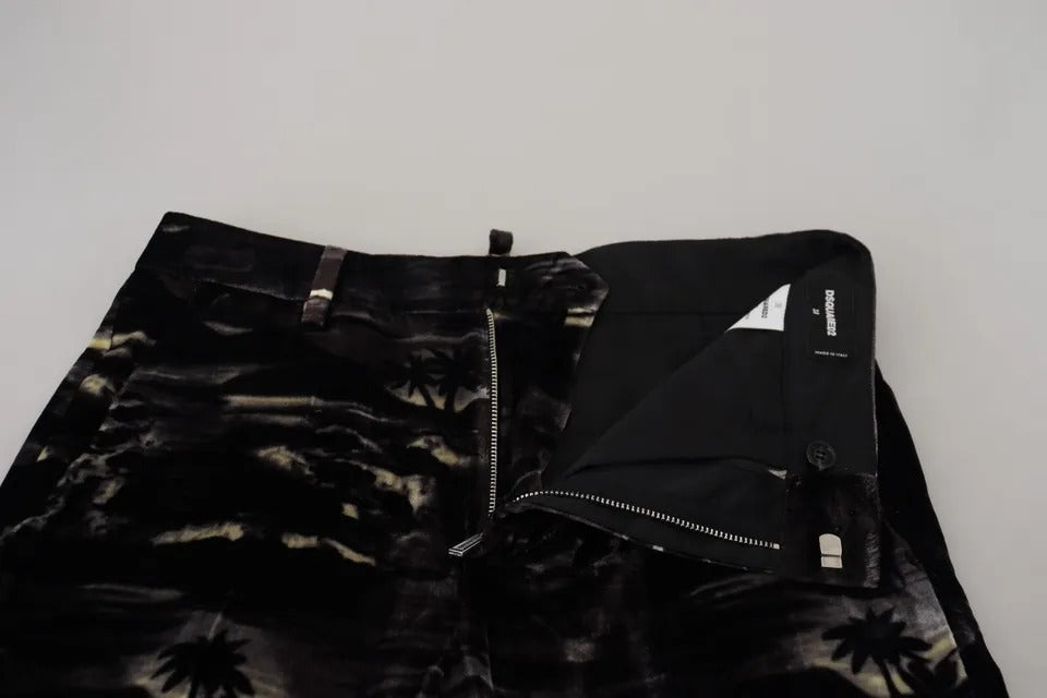 Dsquared² Black Printed High Waist Super Flare Pants by Dsquared²