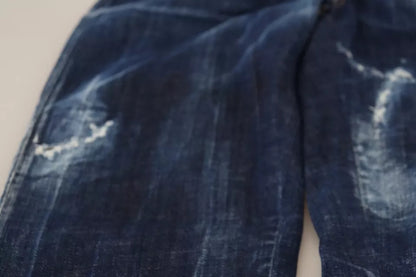 Dsquared² Blue Icon High Waist Straight Denim Boston Jeans by Dsquared²