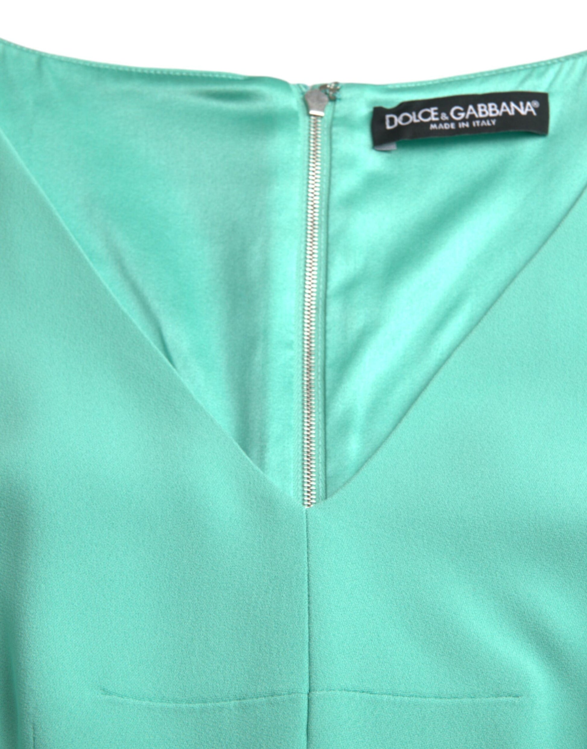 Dolce & Gabbana Green Viscose Sleeveless Bodycon Midi Dress by Dolce & Gabbana
