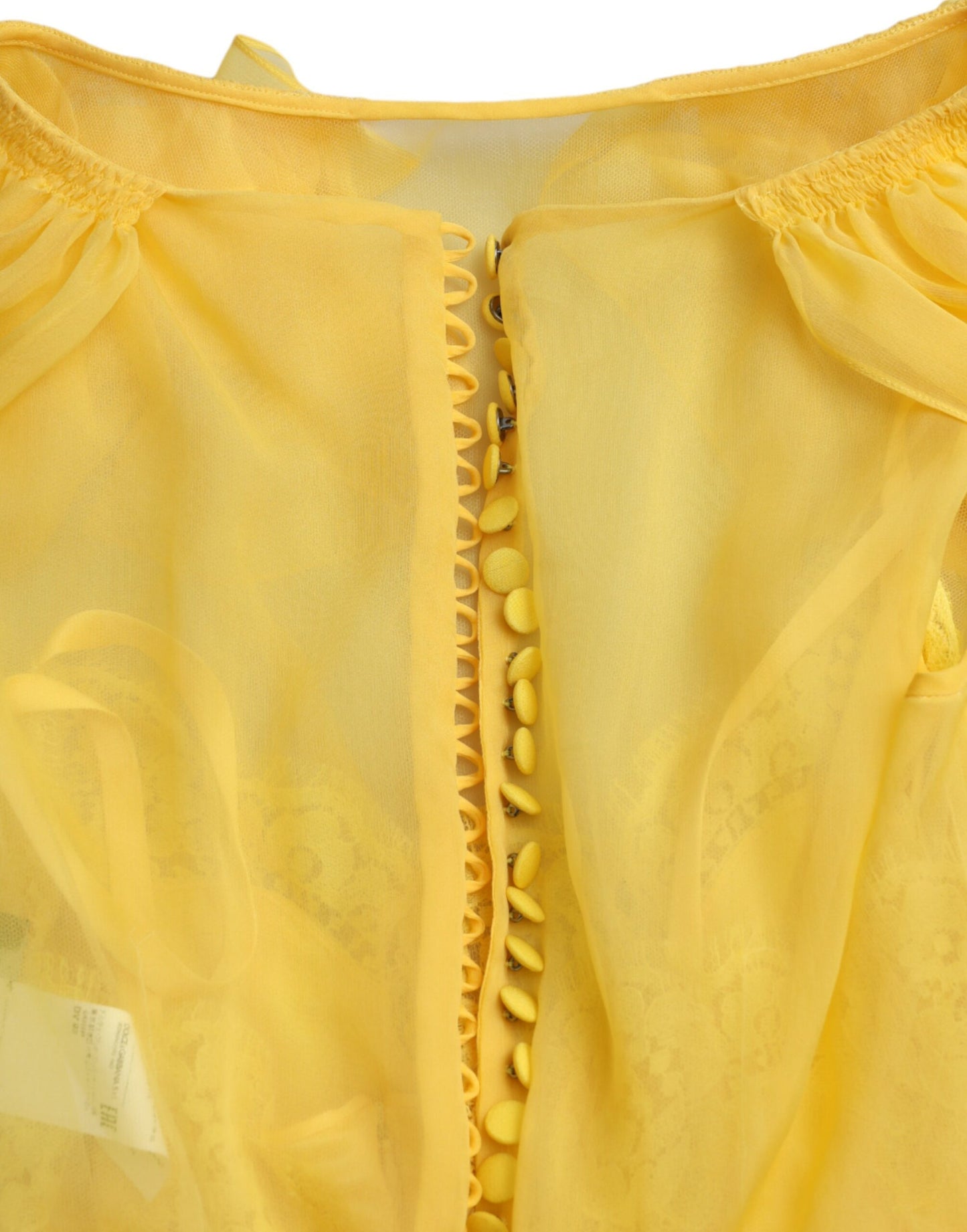 Dolce & Gabbana Yellow Silk Sheath Belted Long Maxi Dress by Dolce & Gabbana