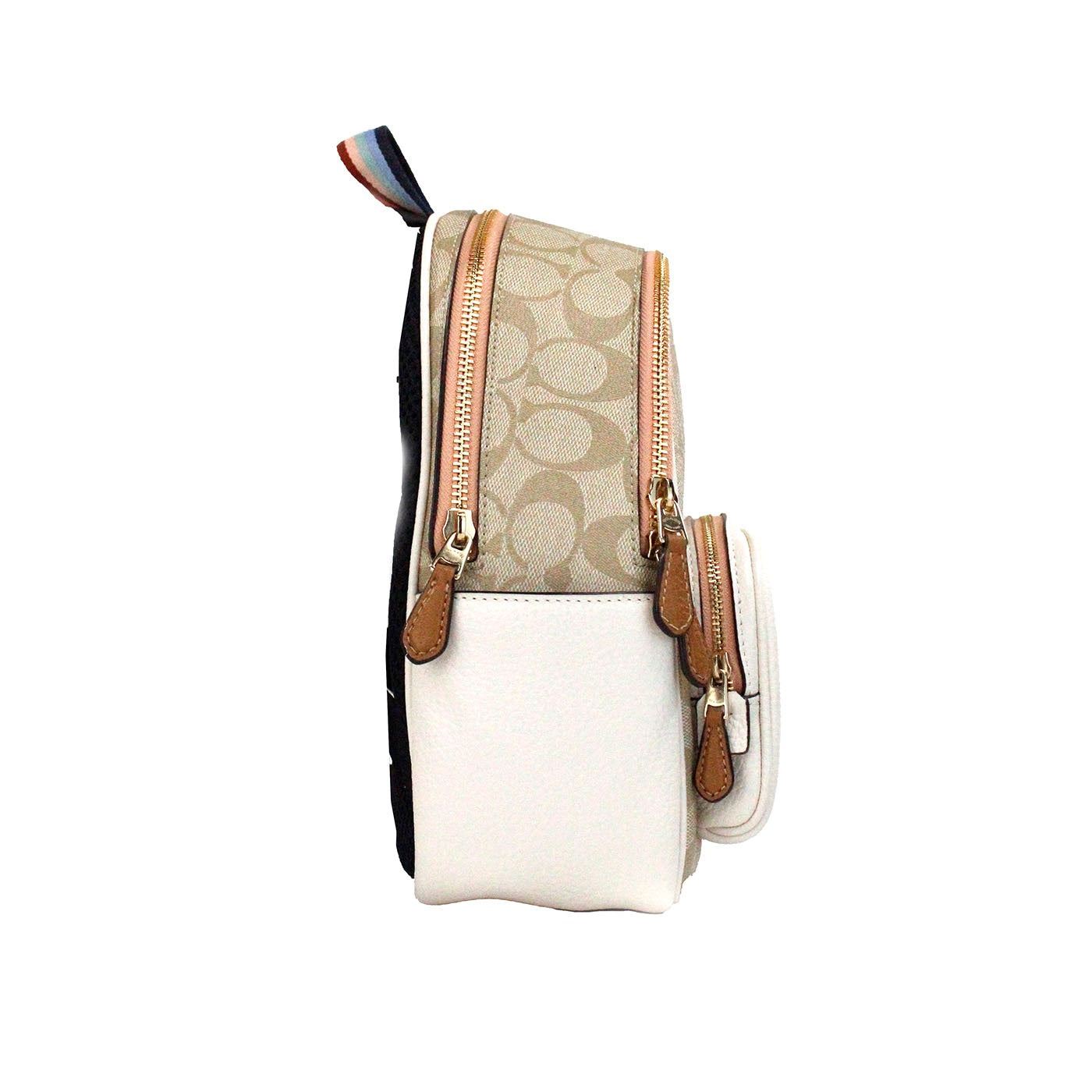 Sac à dos à bandoulière COACH Mini Court Signature Motif Poire, sac à dos, sac à dos, couleur caramel craie