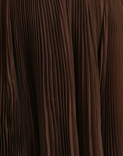 Jupe midi plissée taille haute en polyester marron Dolce &amp; Gabbana