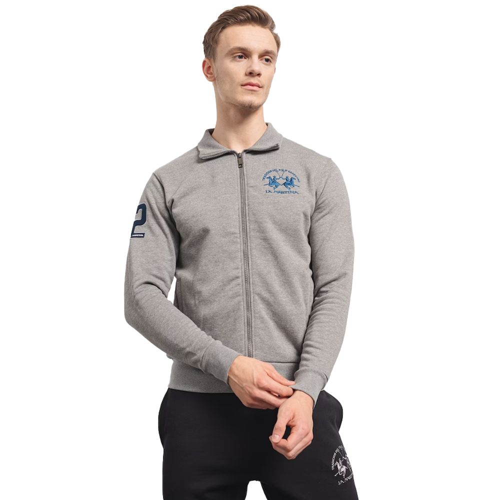 La Martina Gray Cotton Sweater by La Martina