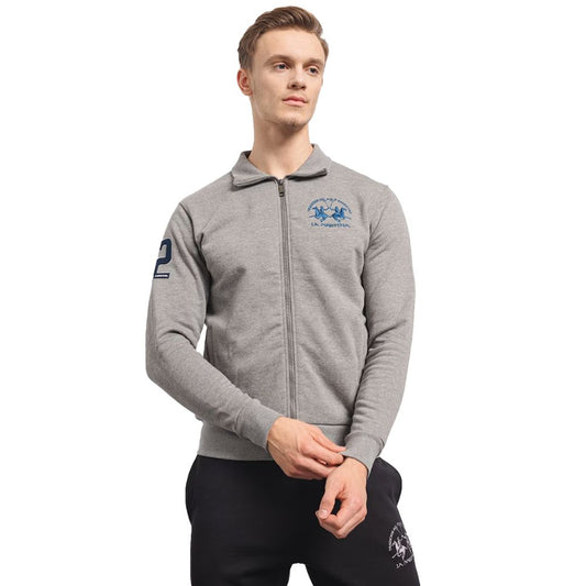 La Martina Gray Cotton Sweater by La Martina