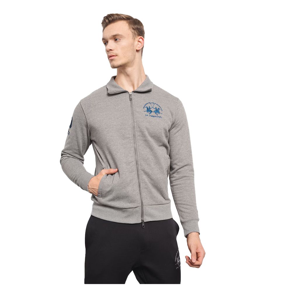 La Martina Gray Cotton Sweater by La Martina