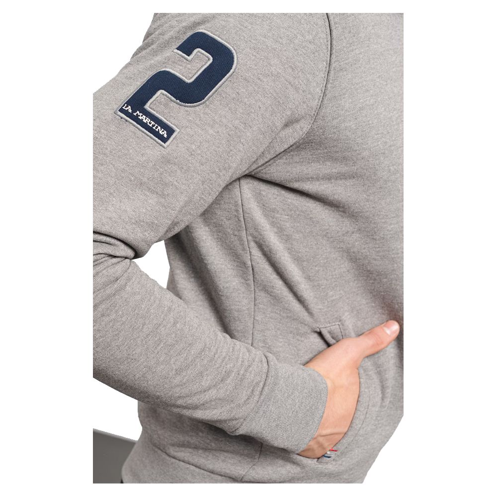 La Martina Gray Cotton Sweater by La Martina