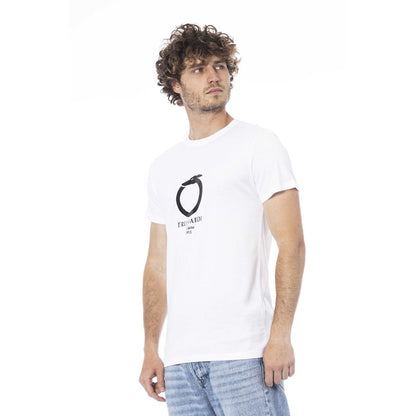 Trussardi Beachwear White Cotton T-Shirt by Trussardi Beachwear