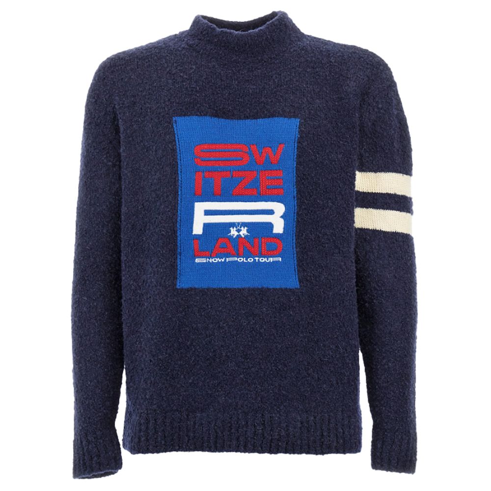 La Martina Blue Polyamide Sweater by La Martina