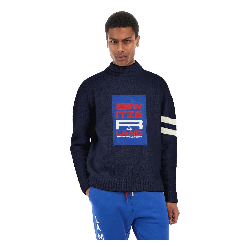 La Martina Blue Polyamide Sweater by La Martina