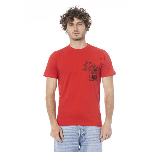 Cavalli Class Red Cotton Men T-Shirt by Cavalli Class