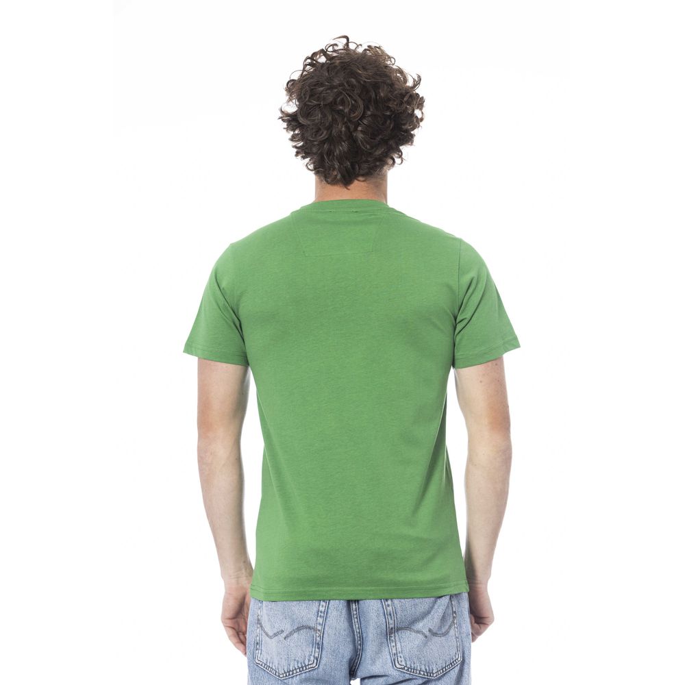 Cavalli Class Green Cotton Men T-Shirt by Cavalli Class