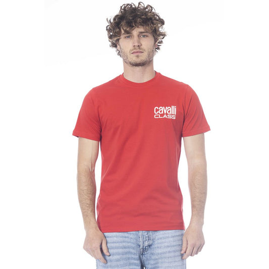 Cavalli Class Red Cotton Men T-Shirt by Cavalli Class