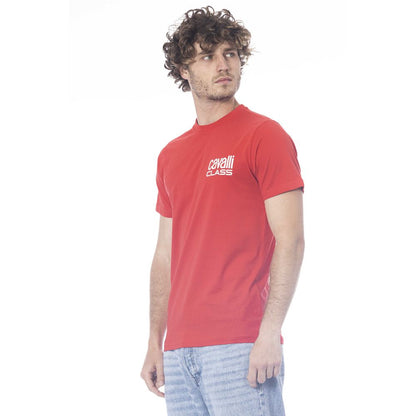 Cavalli Class Red Cotton Men T-Shirt by Cavalli Class