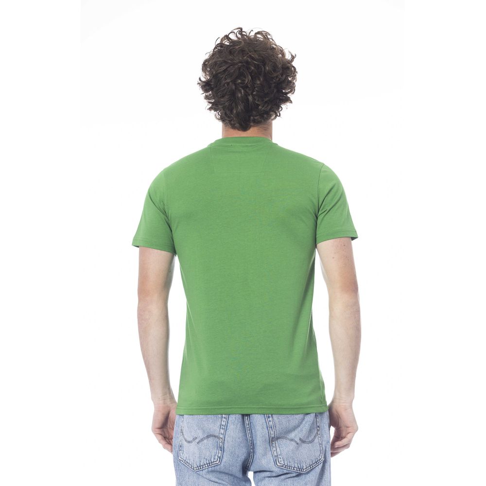 Cavalli Class Green Cotton Men T-Shirt by Cavalli Class