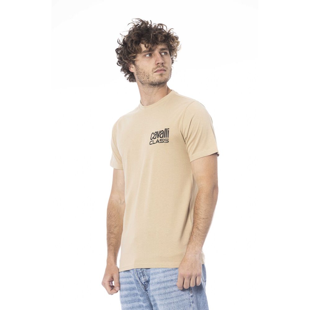 Cavalli Class Beige Cotton Men T-Shirt by Cavalli Class