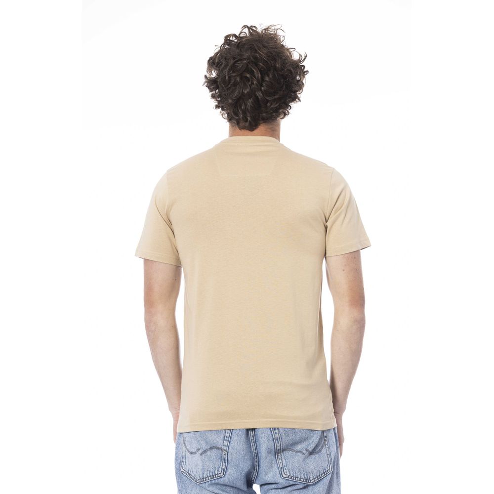 Cavalli Class Beige Cotton Men T-Shirt by Cavalli Class