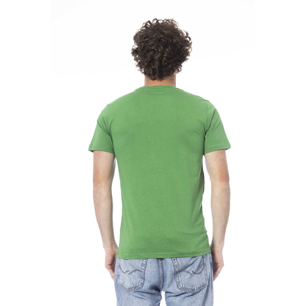 Cavalli Class Green Cotton Men T-Shirt by Cavalli Class