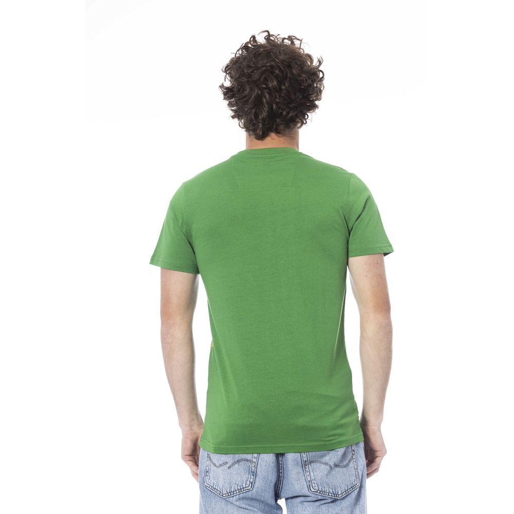 Cavalli Class Green Cotton Men T-Shirt by Cavalli Class