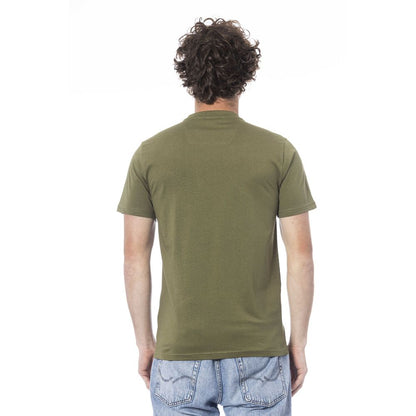 Cavalli Class Green Cotton Men T-Shirt by Cavalli Class