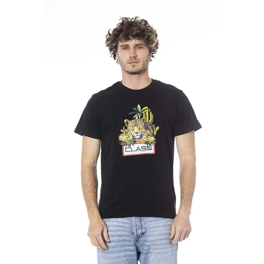 Cavalli Class Black Cotton Men T-Shirt by Cavalli Class
