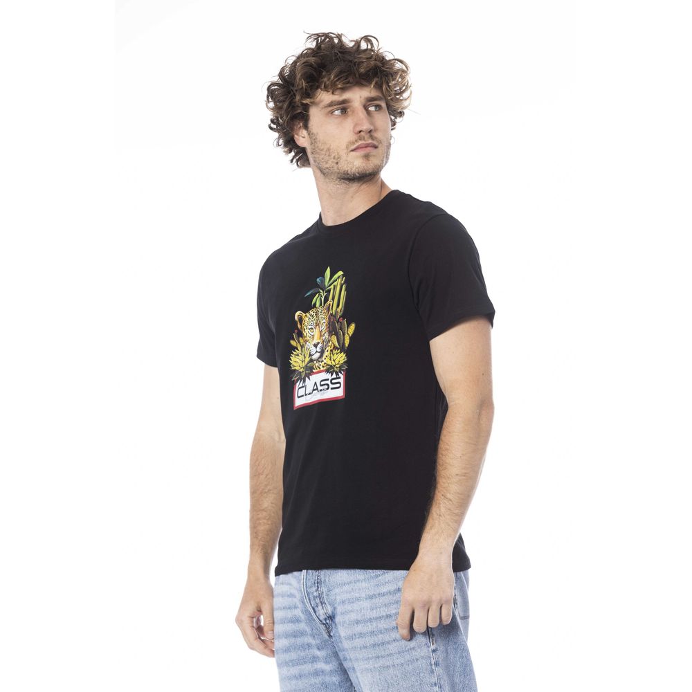 Cavalli Class Black Cotton Men T-Shirt by Cavalli Class