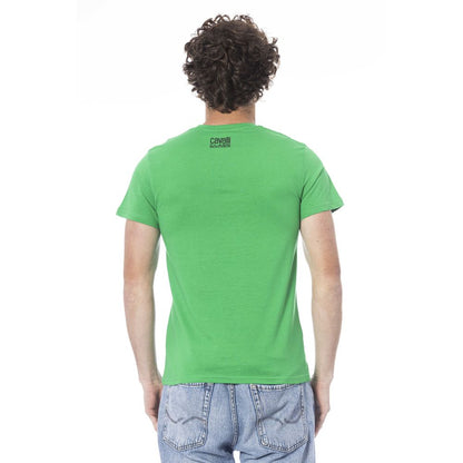 Cavalli Class Green Cotton Men T-Shirt by Cavalli Class