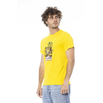Cavalli Class Yellow Cotton Men T-Shirt by Cavalli Class