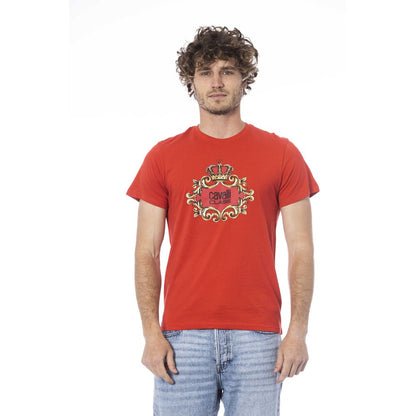 Cavalli Class Red Cotton Men T-Shirt by Cavalli Class